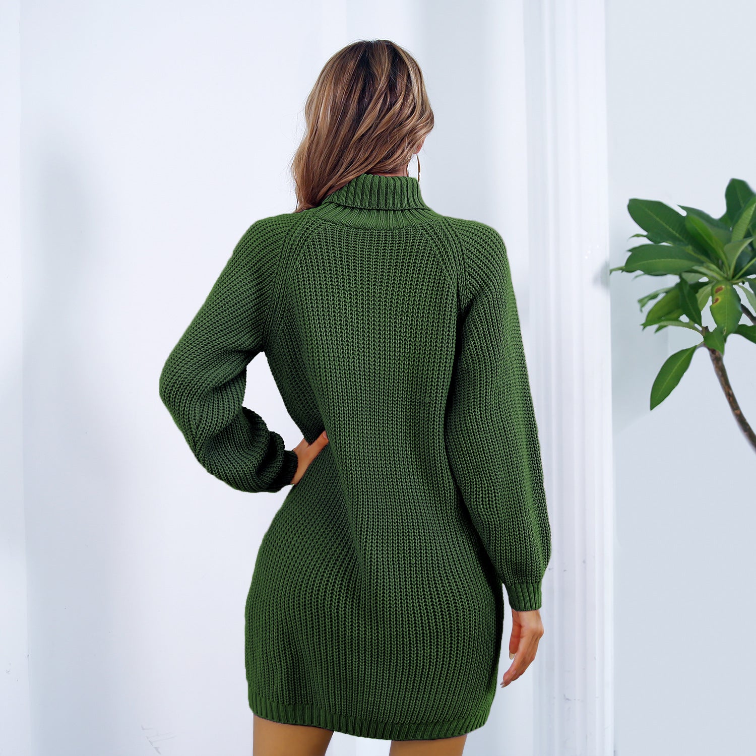 Fiona Sutherland | Turtleneck Sweater Dress With Button Detail