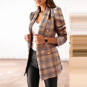Phoebe Wilson | Plaid Tweed Double-Breasted Blazer Coat