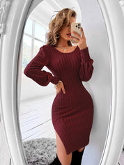 Niamh Barclay | Robe midi moulante côtelée en maille pour femme