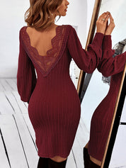 Niamh Barclay | Robe midi moulante côtelée en maille pour femme