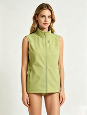Beatrice Hammond | Fleece-Lined Softshell Gilet in Sage Green