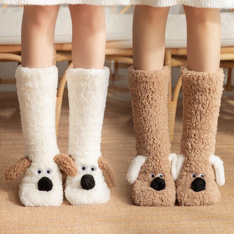 Daisy Nelson | Fluffy Dog Slipper Socks – Knee-High & Non-Slip
