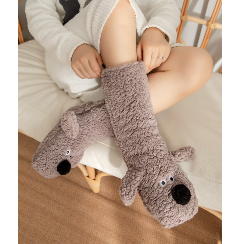 Daisy Nelson | Fluffy Dog Slipper Socks – Knee-High & Non-Slip