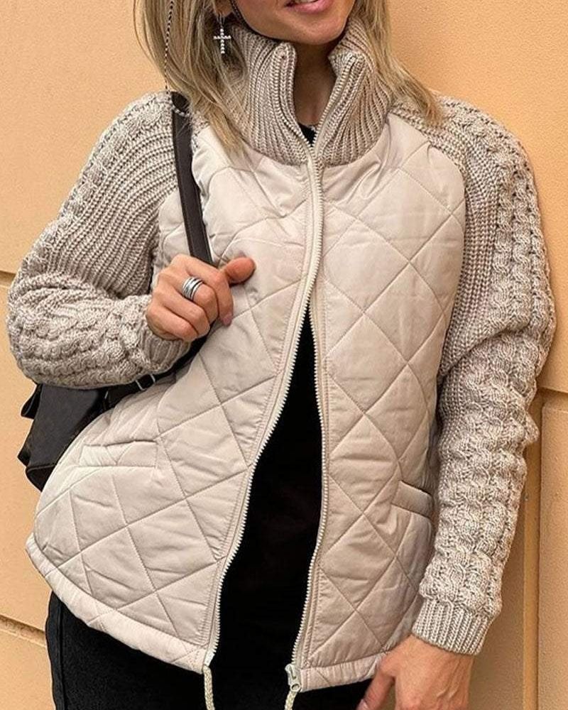 Clementine Radcliffe | Quilted Puffer Jacket With Knit Sleeves