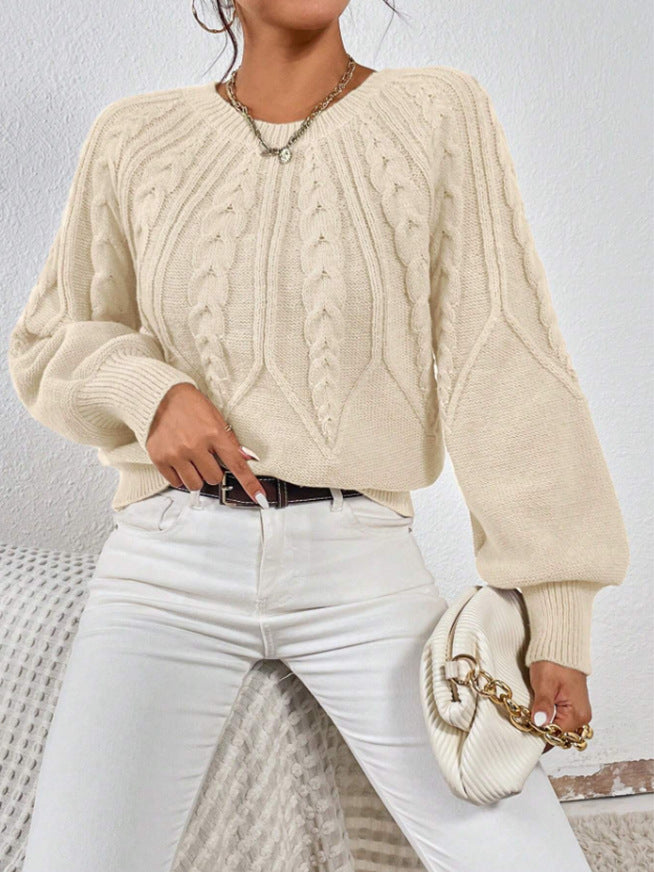 Clara Bennett | Cable Knit Crew Neck Sweater