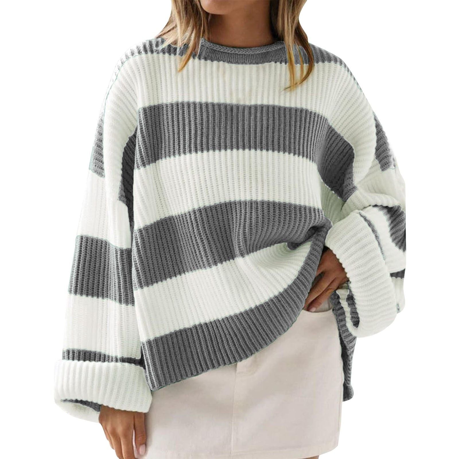 Isobel Kerr | Striped Oversized Batwing Sleeve Jumper