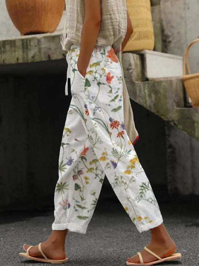 Eloise Hartington | Gradient Linen-Look Wide Leg Trousers