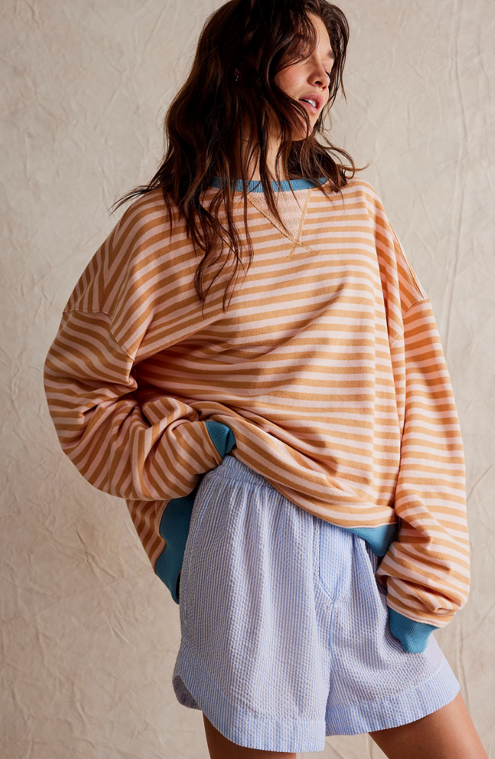 Isla Wilson | Striped Round-Neck Pullover