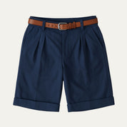 Reginald Ashford | Short chino habillé à plis couleur pierre