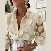 Genevieve Moreau | Textured Circle Statement Blouse For Women