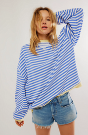 Isla Wilson | Striped Round-Neck Pullover