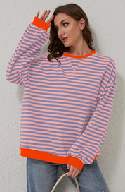 Isla Wilson | Striped Round-Neck Pullover