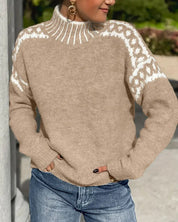 Aoife Evans | Cozy Patterned Turtleneck Sweater