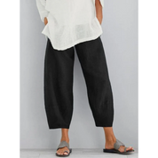 Monique Verlaine | Relaxed Linen Cropped Trousers for Women