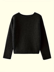 Cecily Hall | Relaxed Crew Neck Sweater in Olive Green