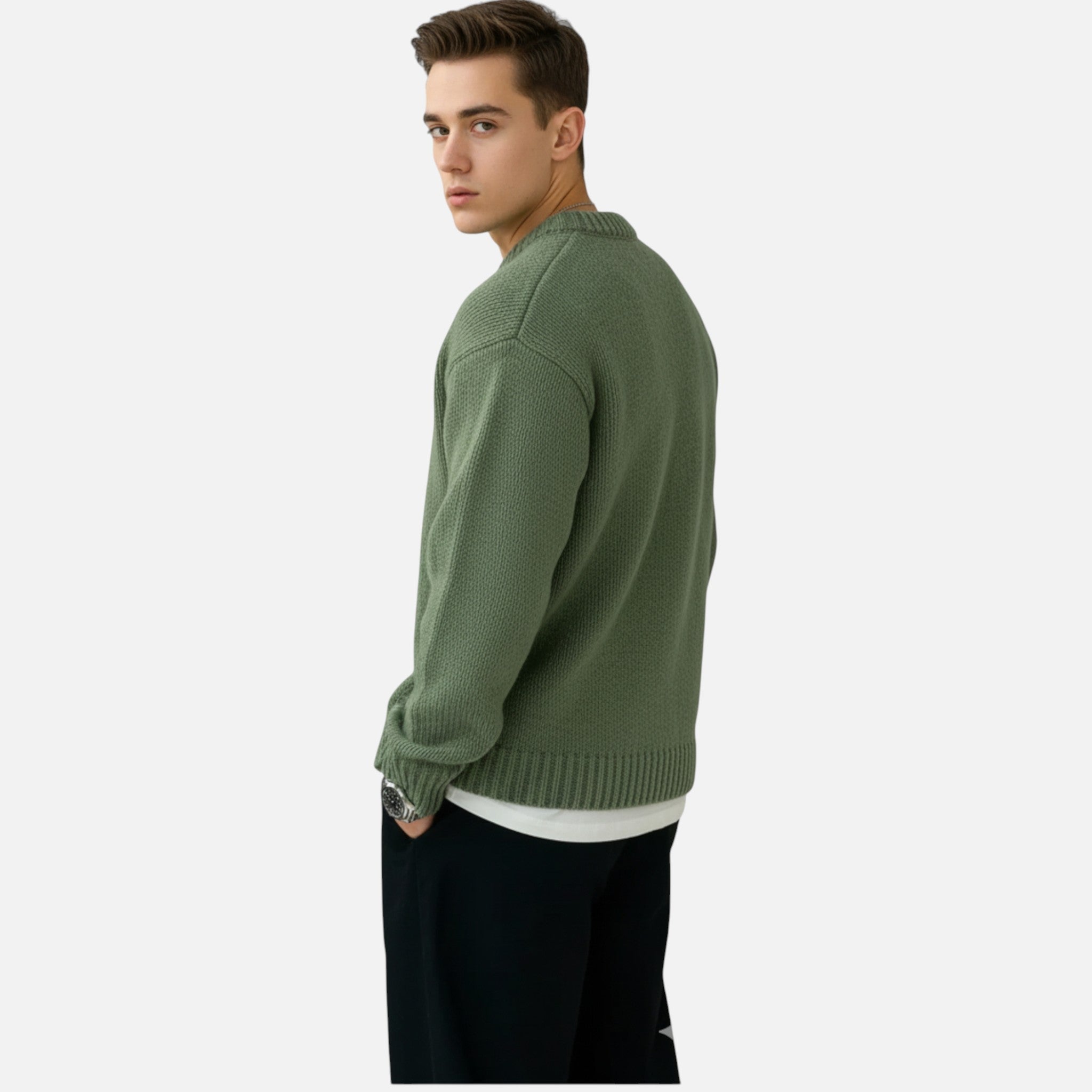 Felicity Brown | Sage Green Relaxed Fit Knit Sweater