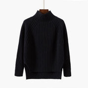 Cecily Morris | Ribbed Mock Neck Knit Sweater