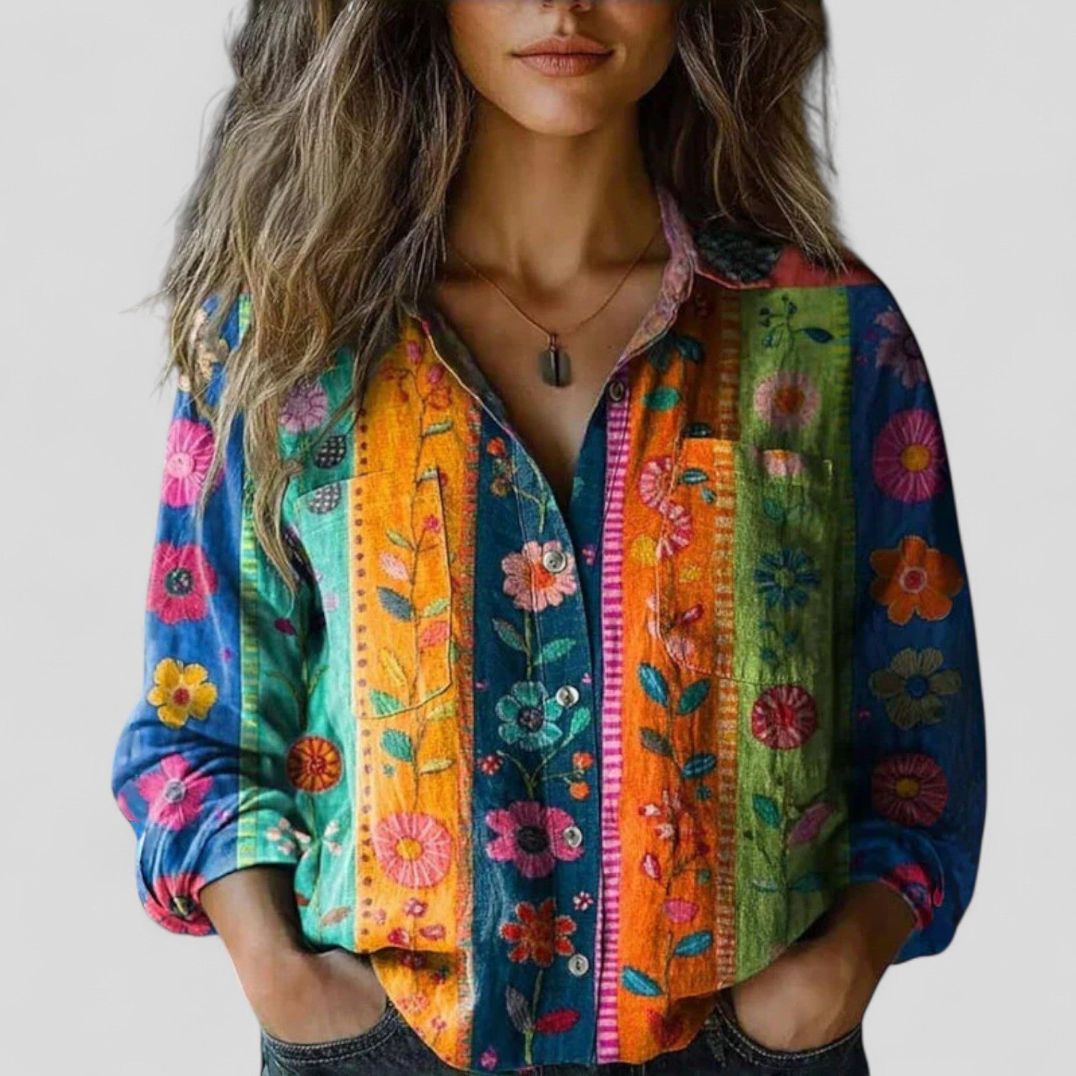 Florence Radley | Blouse à imprimé patchwork floral