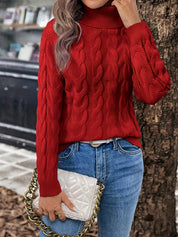 Freya Clarke | Cozy Cable-Knit Turtleneck Sweater