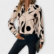 Eleanor Stanmore | Abstract Print Blouse With Split Neckline