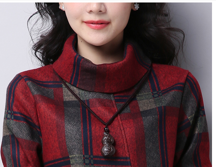 Alice Taylor | Plaid Wool Maxi Dress With Turtleneck