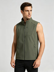 Beatrice Hammond | Fleece-Lined Softshell Gilet in Sage Green