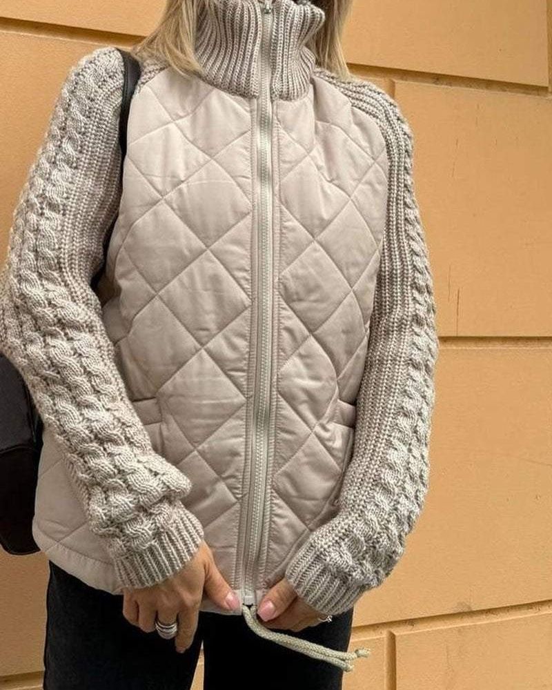 Clementine Radcliffe | Quilted Puffer Jacket With Knit Sleeves