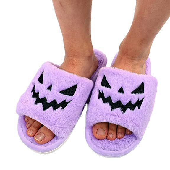 Spooky Stomp | Pumpkin Halloween Slippers For Women