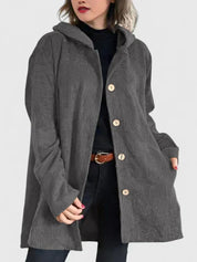 Grace Wood | Veste à capuche en velours côtelé pour femme