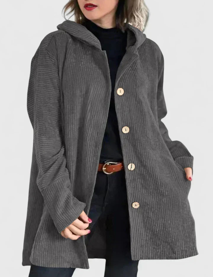 Grace Wood | Veste à capuche en velours côtelé pour femme