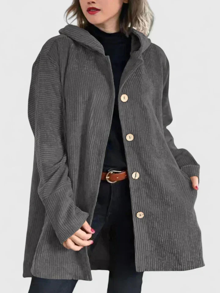 Grace Wood | Veste à capuche en velours côtelé pour femme