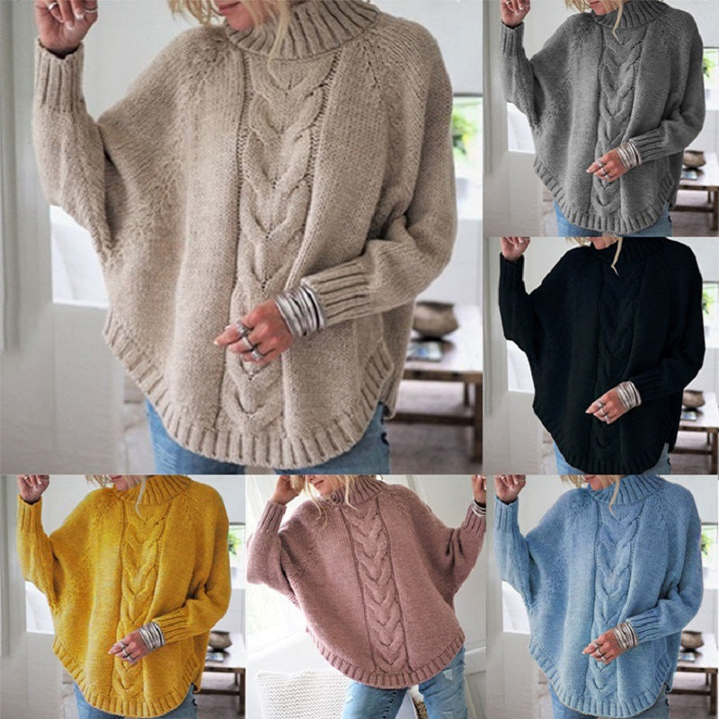 Hazel Chamberlain | Cable Knit Oversized Turtleneck Sweater