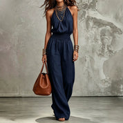 Aurora Bellini | Linen Halterneck Jumpsuit For Women