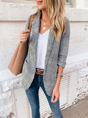 Siobhan Williams | Textured Tweed Blazer With Shawl Collar