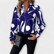 Eleanor Stanmore | Abstract Print Blouse With Split Neckline