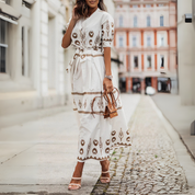 Edith Barrett | Printed Maxi Dress With Puff Sleeves