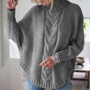 Hazel Chamberlain | Cable Knit Oversized Turtleneck Sweater