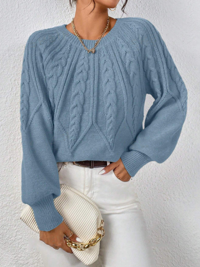 Clara Bennett | Cable Knit Crew Neck Sweater