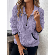 Millicent Edwards | Half-Zip Plush Fleece Sweater