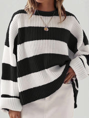 Isobel Kerr | Striped Oversized Batwing Sleeve Jumper
