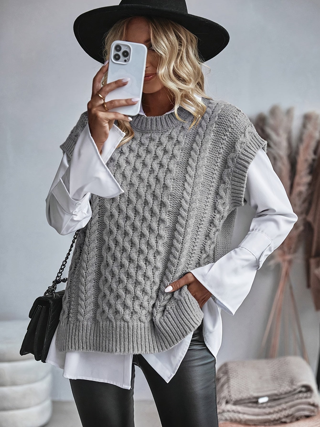 Victoria Green | Cozy Cable-Knit Sweater Vest