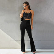 Phoebe Baker | Pantalon évasé côtelé en velours à taille haute