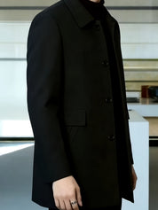 Millicent Shaw | Manteau en mélange de laine à boutonnage simple gris