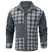 George Fletcher | Veste-chemise à carreaux noirs doublée en flanelle