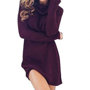 Matilda Green | Turtleneck Knit Sweater Dress