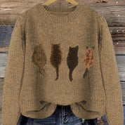 Emma Fletcher | Cat Print Chunky Knit Sweater