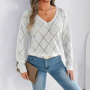 Rosamund Fielding | V-Neck Cutout Knit Sweater