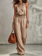 Aurora Bellini | Linen Halterneck Jumpsuit For Women