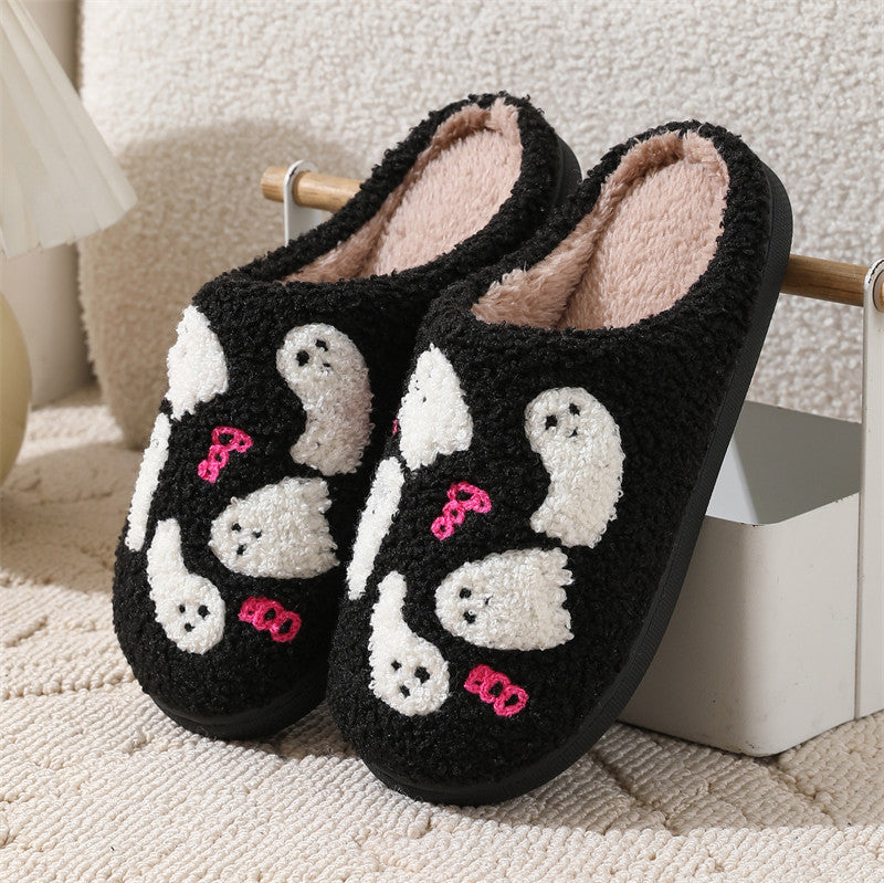 Ghostly Grin | Ghost Halloween Slippers For Women