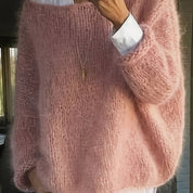 Cecily Hall | Relaxed Crew Neck Sweater in Olive Green